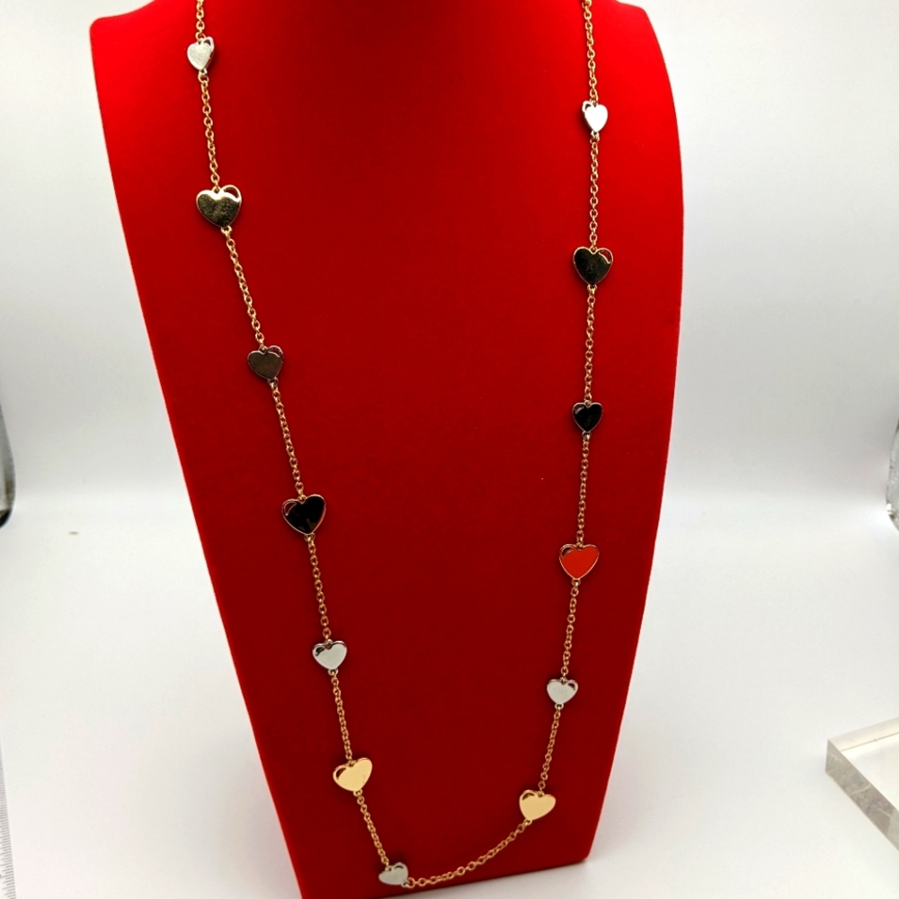 INC International Concepts Two-tone Hearts Necklace